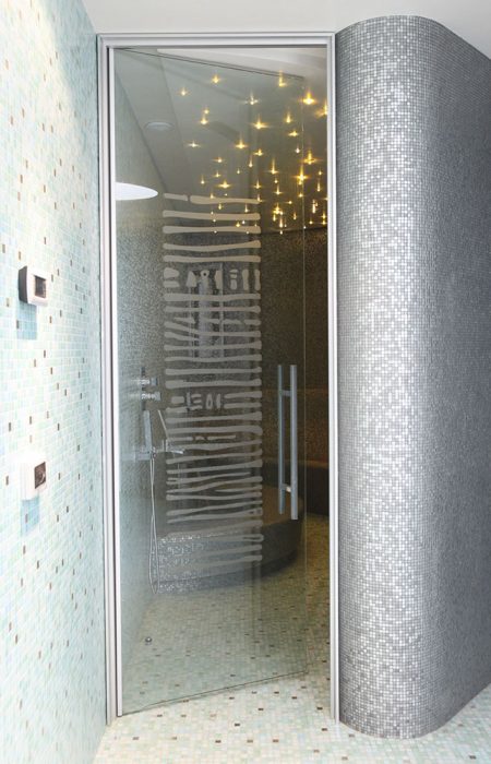 porta a vetro per sauna