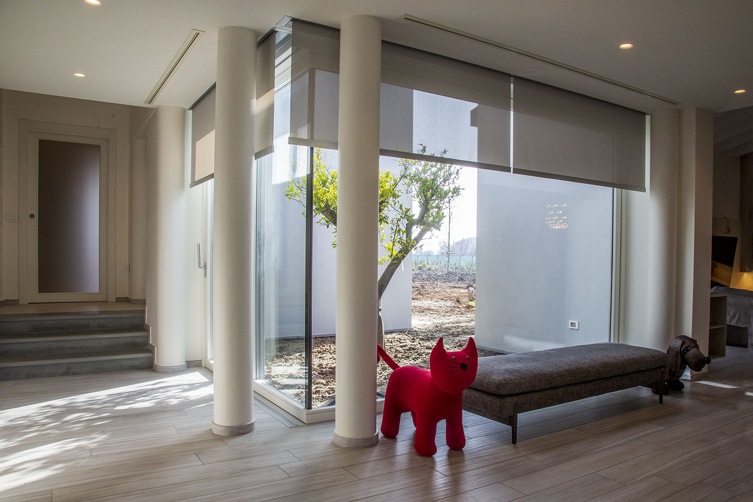 casa con vetrata ad angolo